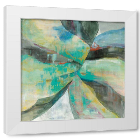 In the Valley Abstract I White Modern Wood Framed Art Print by Nai, Danhui
