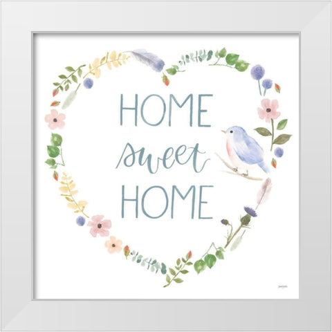 Spring Sentiments VIII on White White Modern Wood Framed Art Print by Jackson, Jenaya