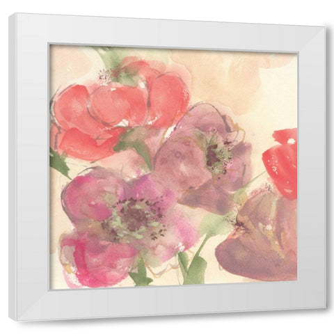 Coral Blooms II White Modern Wood Framed Art Print by Paschke, Chris