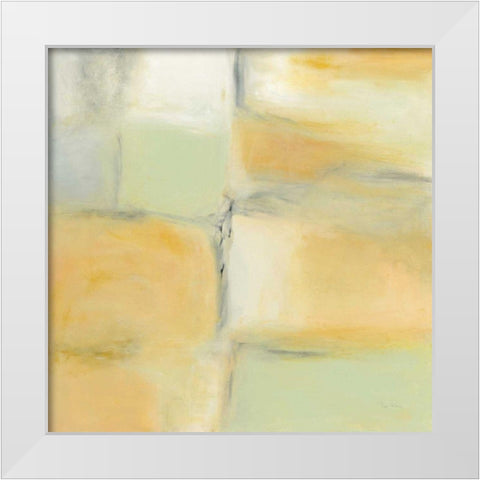 Gray Stone and Gold White Modern Wood Framed Art Print by Rhue, Piper