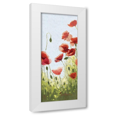 Mountain Poppies II - Wag White Modern Wood Framed Art Print by Novak, Shirley
