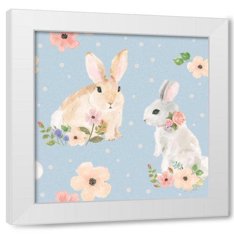 Spring Sentiments Pattern IIIA White Modern Wood Framed Art Print by Jackson, Jenaya