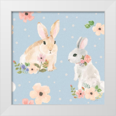 Spring Sentiments Pattern IIIA White Modern Wood Framed Art Print by Jackson, Jenaya