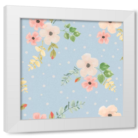 Spring Sentiments Pattern IVA White Modern Wood Framed Art Print by Jackson, Jenaya