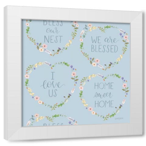 Spring Sentiments Pattern VIIA White Modern Wood Framed Art Print by Jackson, Jenaya