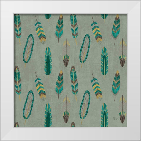Cool Feathers Step 11B White Modern Wood Framed Art Print by Charron, Veronique