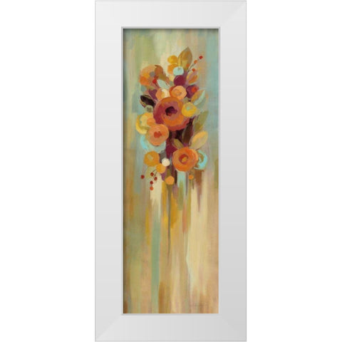 Tall Autumn Flowers I White Modern Wood Framed Art Print by Vassileva, Silvia