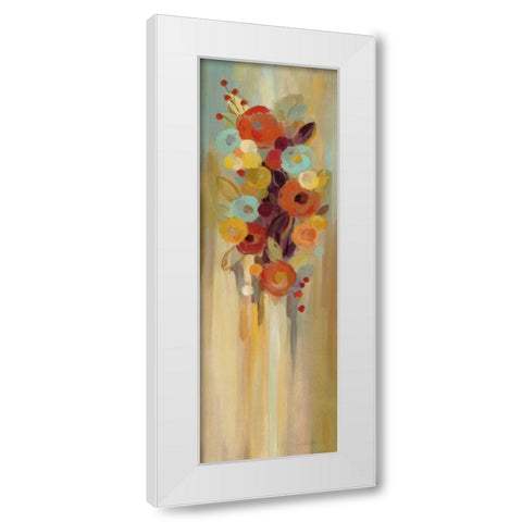 Tall Autumn Flowers II White Modern Wood Framed Art Print by Vassileva, Silvia