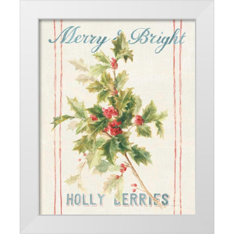 Floursack Holiday Bright I White Modern Wood Framed Art Print by Nai, Danhui