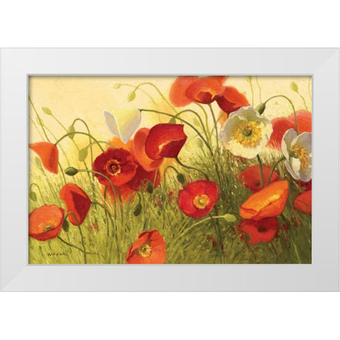 Havin a Heat Wave - Wag White Modern Wood Framed Art Print by Novak, Shirley
