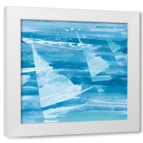 Summer Sail II Blue White Modern Wood Framed Art Print by Hristova, Albena