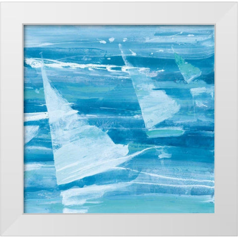 Summer Sail II Blue White Modern Wood Framed Art Print by Hristova, Albena