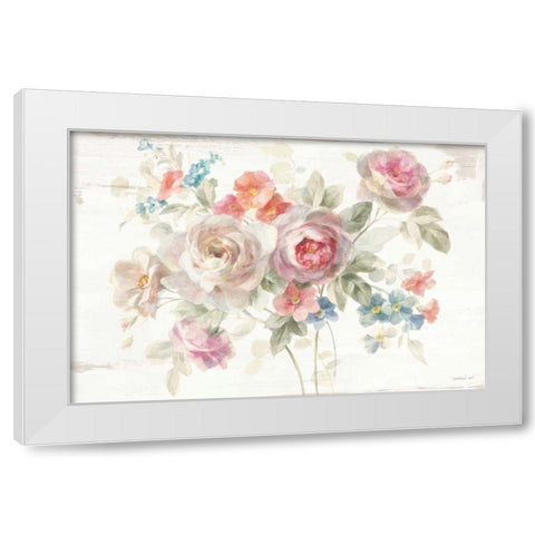 Cottage Garden I White Modern Wood Framed Art Print by Nai, Danhui