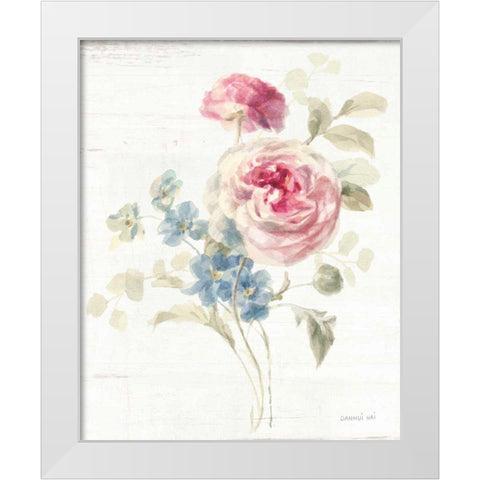 Cottage Garden II White Modern Wood Framed Art Print by Nai, Danhui