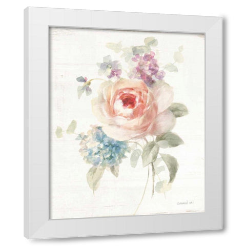 Cottage Garden III White Modern Wood Framed Art Print by Nai, Danhui