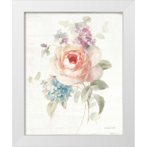 Cottage Garden III White Modern Wood Framed Art Print by Nai, Danhui