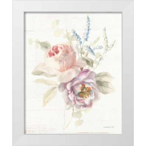 Cottage Garden V White Modern Wood Framed Art Print by Nai, Danhui