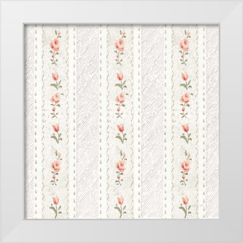 Cottage Garden Pattern IV White Modern Wood Framed Art Print by Nai, Danhui