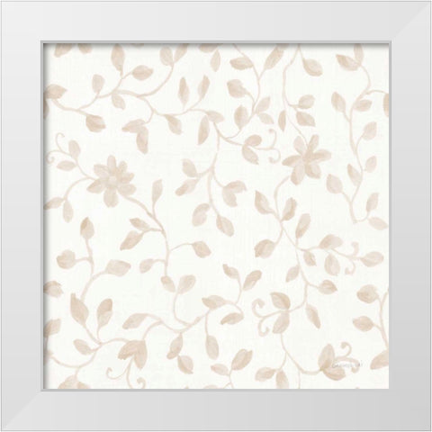 Cottage Garden Pattern VIA White Modern Wood Framed Art Print by Nai, Danhui