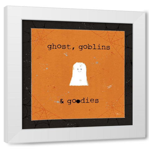 Spooky Cuties III Ghost White Modern Wood Framed Art Print by Pela Studio