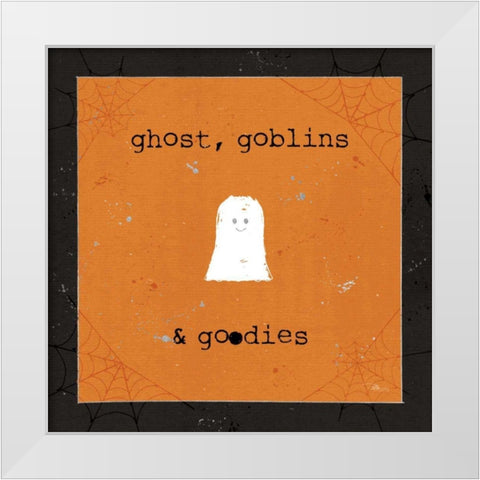 Spooky Cuties III Ghost White Modern Wood Framed Art Print by Pela Studio