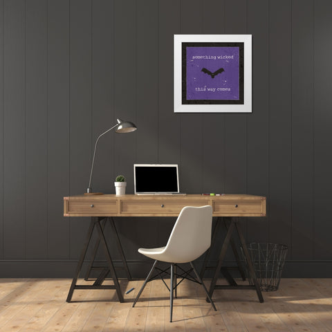 Spooky Cuties IV Purple White Modern Wood Framed Art Print by Pela Studio