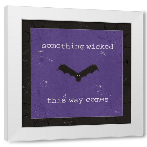 Spooky Cuties IV Purple White Modern Wood Framed Art Print by Pela Studio