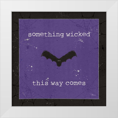 Spooky Cuties IV Purple White Modern Wood Framed Art Print by Pela Studio