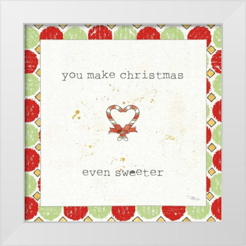 Christmas Cuties II Step 01A White Modern Wood Framed Art Print by Pela Studio