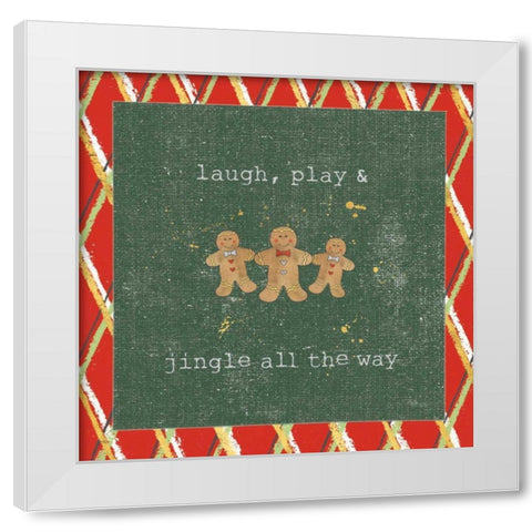 Christmas Cuties VI Dark Green White Modern Wood Framed Art Print by Pela Studio