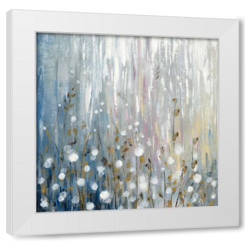 January Branches Flowers White Modern Wood Framed Art Print by Vassileva, Silvia