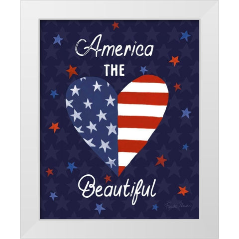 America The Beautiful VI White Modern Wood Framed Art Print by Zaman, Farida