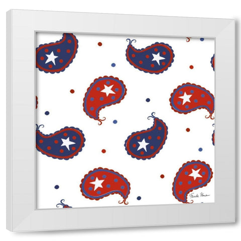 America the Beautiful Pattern I A White Modern Wood Framed Art Print by Zaman, Farida