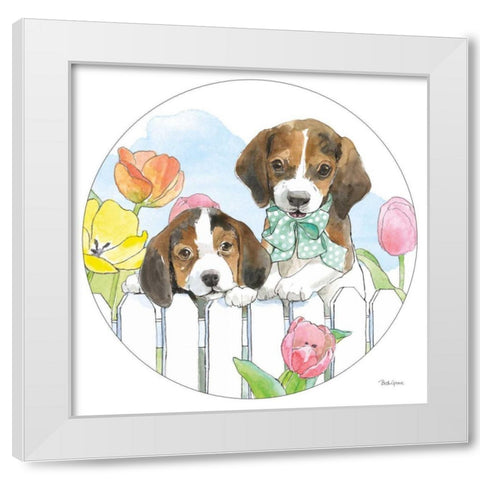 Easter Pups IX White Modern Wood Framed Art Print by Grove, Beth