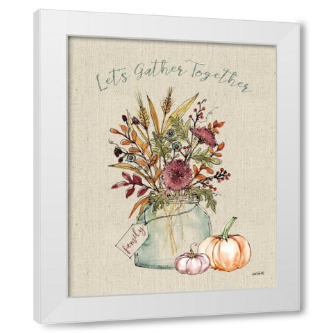 Festive Foliage III Burlap White Modern Wood Framed Art Print by Tavoletti, Anne