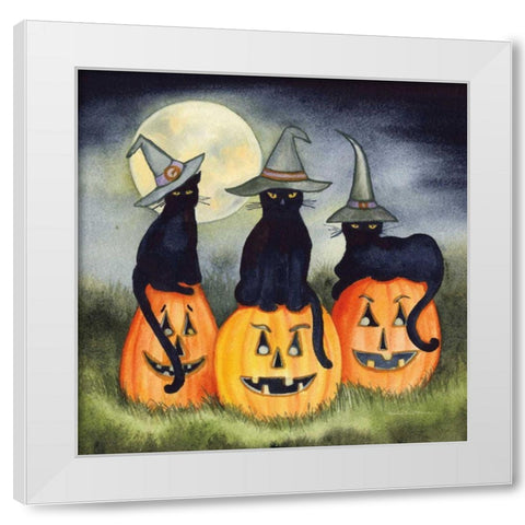 Haunting Halloween Night II No Border White Modern Wood Framed Art Print by McKenna, Kathleen Parr