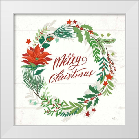 Holiday Joy I Merry Christmas White Modern Wood Framed Art Print by Penner, Janelle