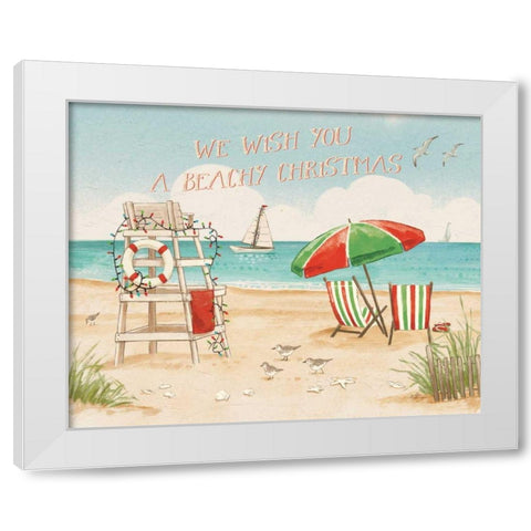 Beach Time I Christmas White Modern Wood Framed Art Print by Penner, Janelle