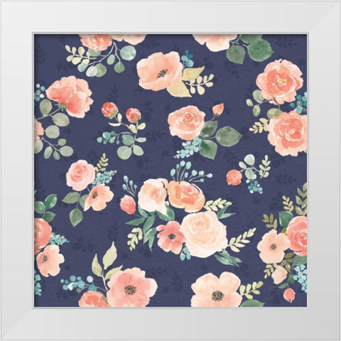 Blooming Delight Pattern IB White Modern Wood Framed Art Print by Jackson, Jenaya