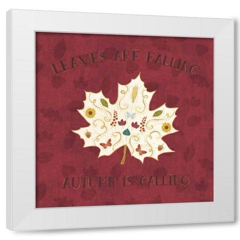 Autumn Otomi IV White Modern Wood Framed Art Print by Charron, Veronique