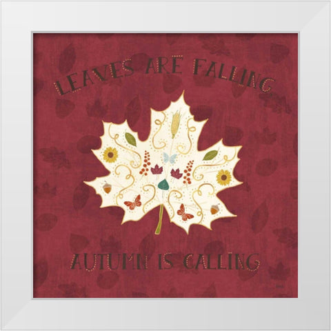 Autumn Otomi IV White Modern Wood Framed Art Print by Charron, Veronique