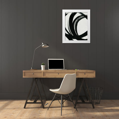Spontaneous III White Modern Wood Framed Art Print by Zaman, Farida