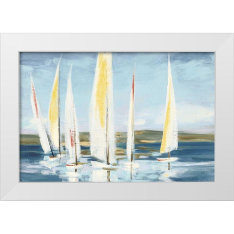 Horizon with Red White Modern Wood Framed Art Print by Purinton, Julia