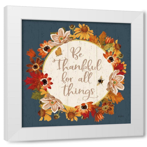 Fall Garden IV Blue White Modern Wood Framed Art Print by Pertiet, Katie