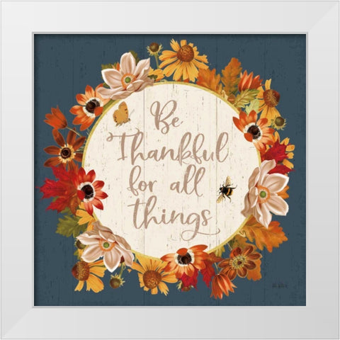 Fall Garden IV Blue White Modern Wood Framed Art Print by Pertiet, Katie