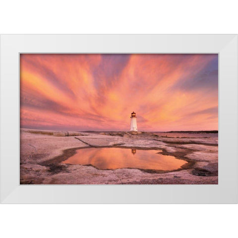 Peggys Cove Nova Scotia White Modern Wood Framed Art Print by Majchrowicz, Alan