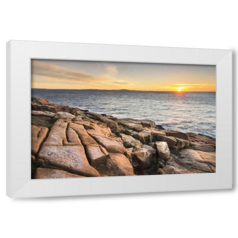 Acadia Sunrise White Modern Wood Framed Art Print by Majchrowicz, Alan