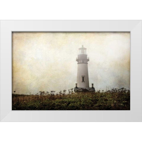 Lonely Lighthouse II White Modern Wood Framed Art Print by Van Swearingen, Debra