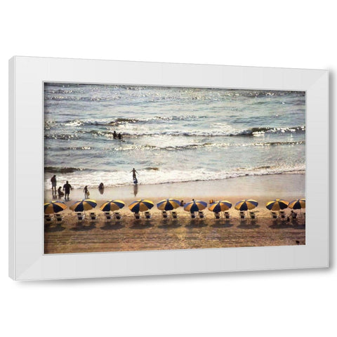 A Day at the Beach White Modern Wood Framed Art Print by Van Swearingen, Debra