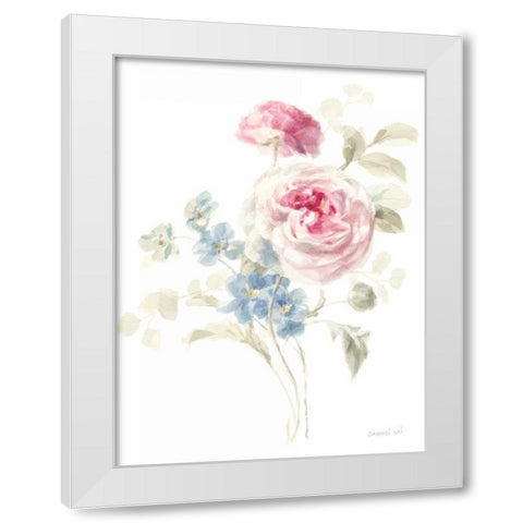 Cottage Garden II on White White Modern Wood Framed Art Print by Nai, Danhui